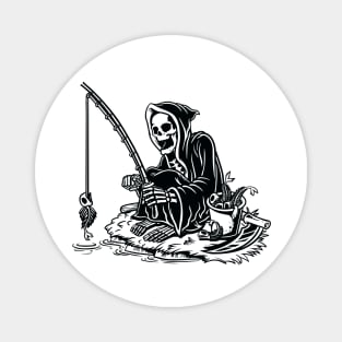 I Will Never Stop Fishing Funny Fisher Skeleton Magnet